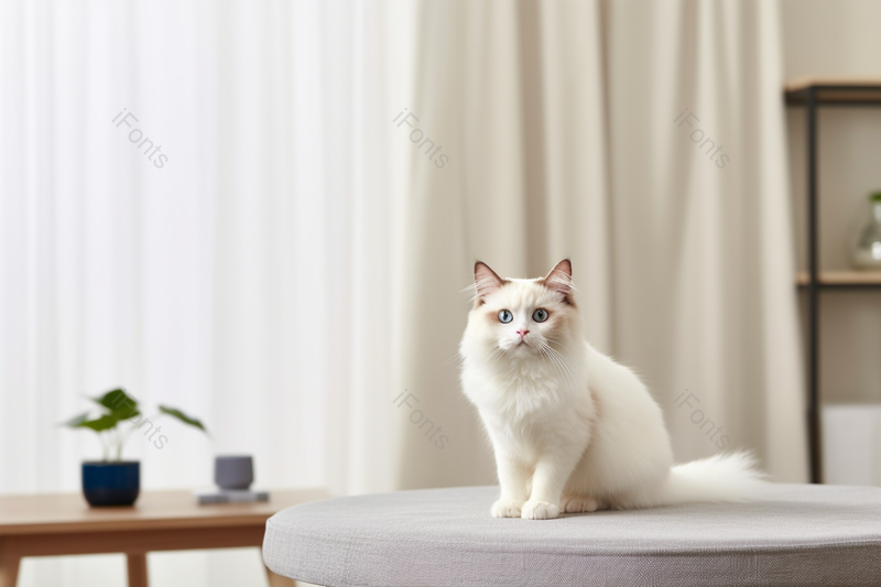室内站在桌子上的小猫咪布偶摄影图,高清,摄影图,摄影图片,图片大全,摄影图免费下载